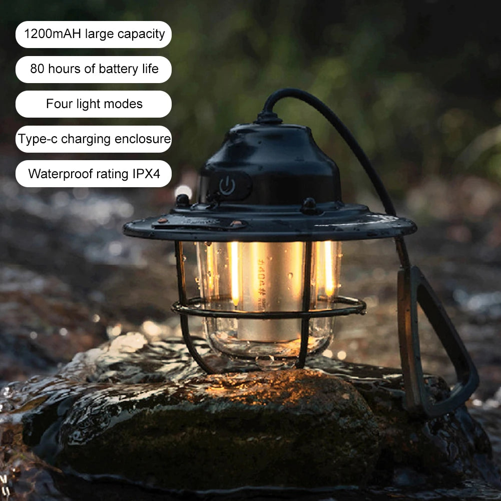 LED Camping Lantern Dimmable Type C Charging Multifunction Light