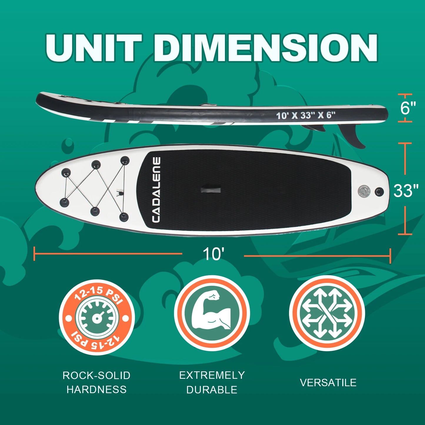 CADALENE Inflatable Stand Up Paddleboard with SUP Accessories