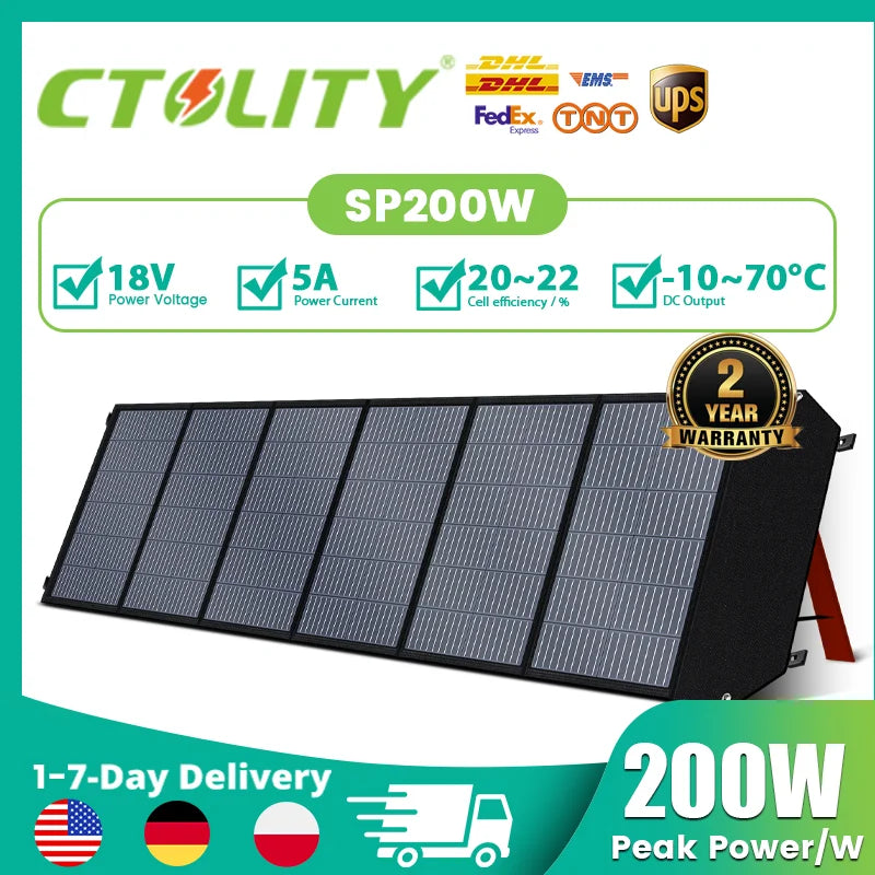 CTOLITY Portable Solar Panel Kit 400W 200W 100W Foldable MPPT