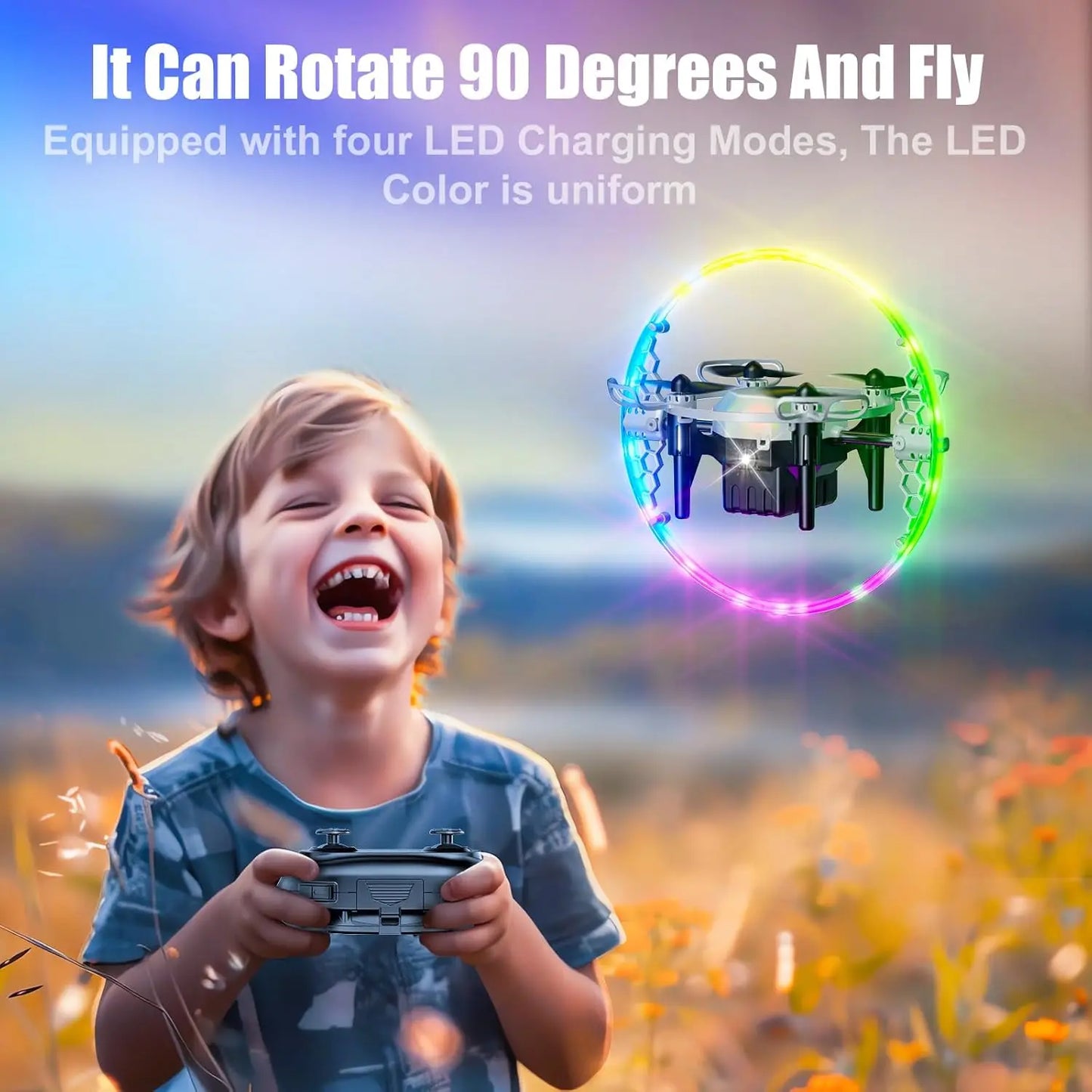HighPerformance RC Drone for Kids LED Lights 360 Flip