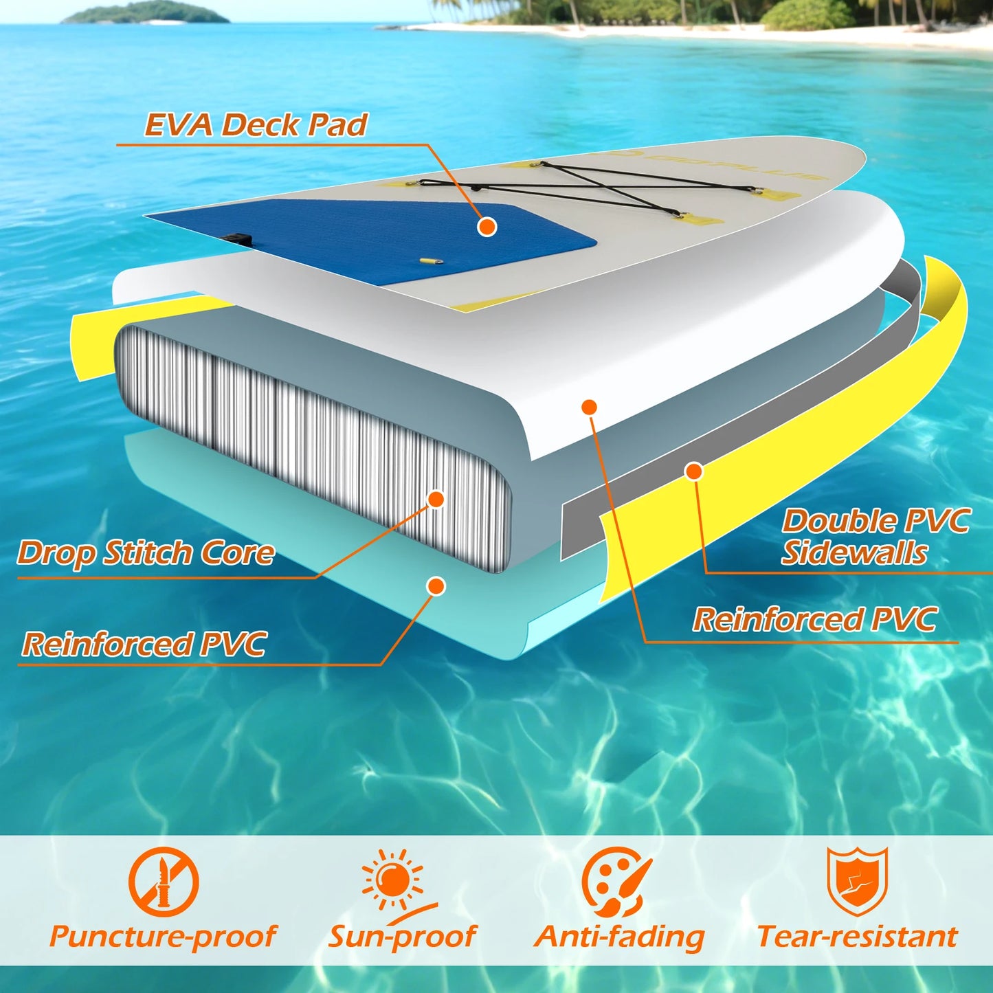 HOMASIS Inflatable Stand Up Paddle Board With Accessories