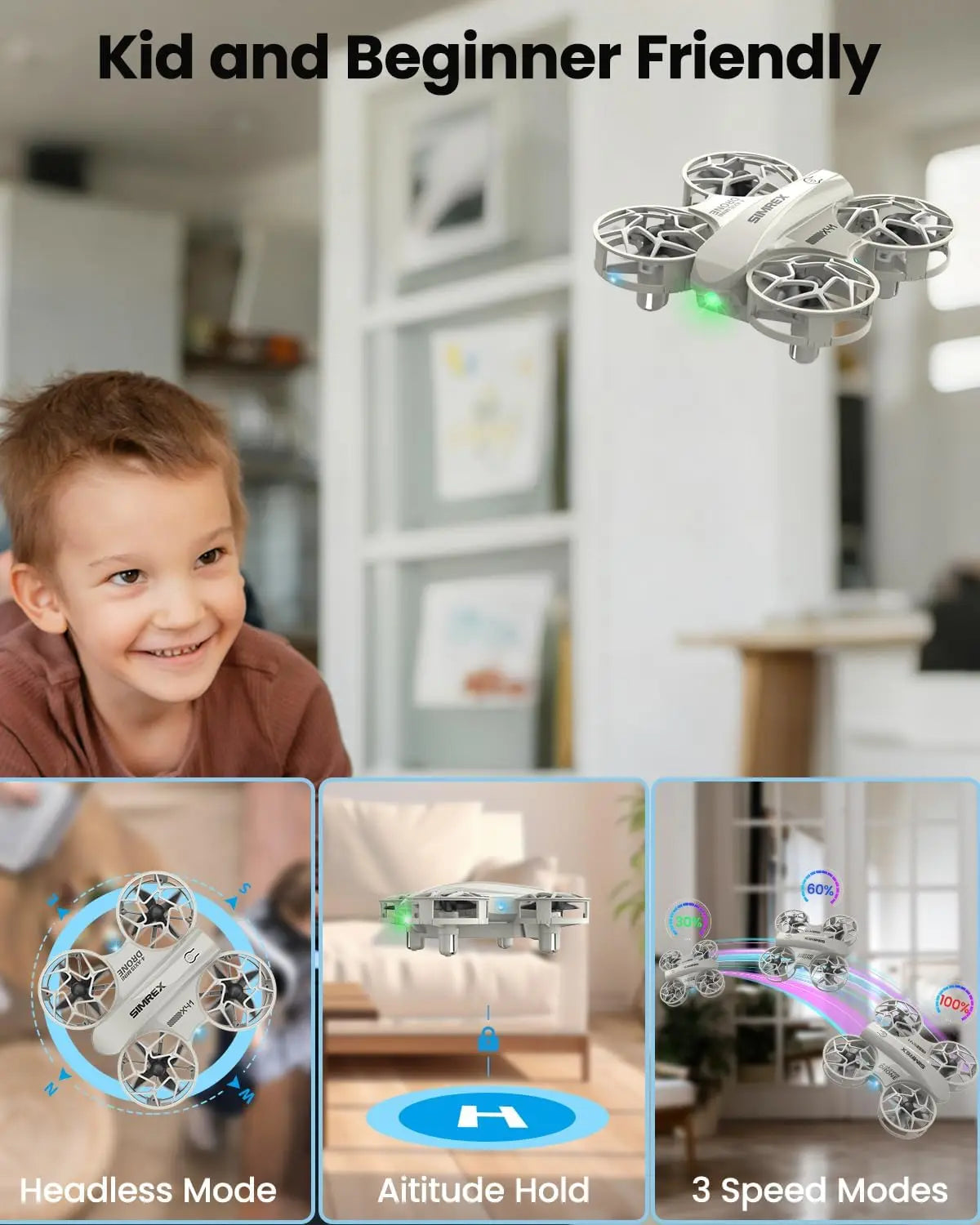 Mini Drone for Kids and Beginners RC Quadcopter Altitude Hold