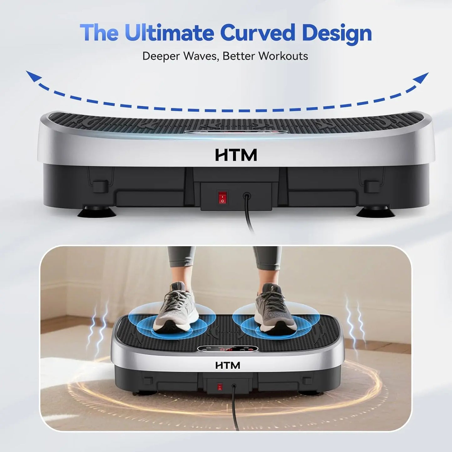 HTM Silent Vibration Plate Exercise Machine Whole Body 120 Levels