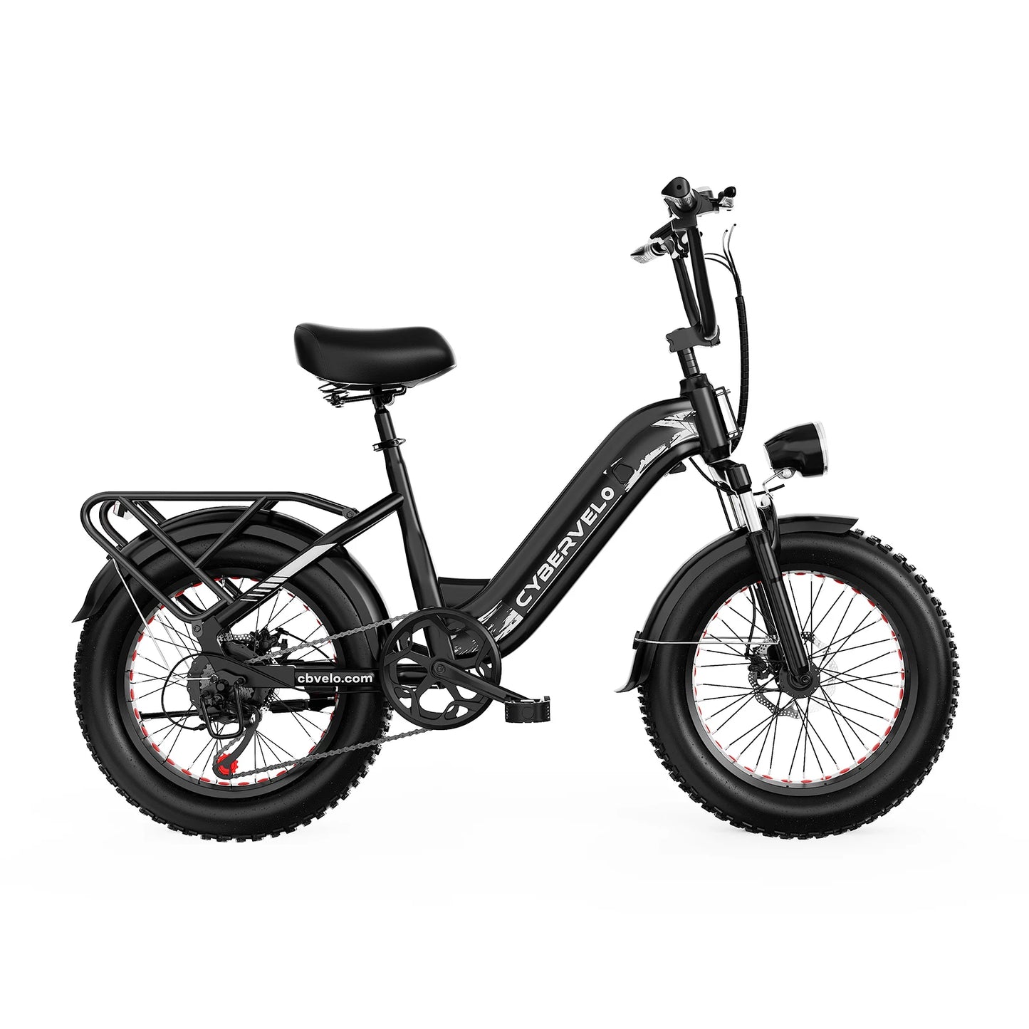 Cybervelo 20" Step-Thru Commuter, 1500W Peak 20ah Battery 80 Miles Long Range E-bike, 7-Speed Shift Adult Electric Bike EK12