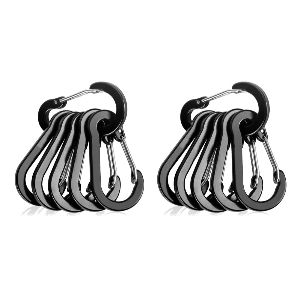 Aluminum Alloy Carabiner Keychain 6Pcs Outdoor Camping Climbing Gear