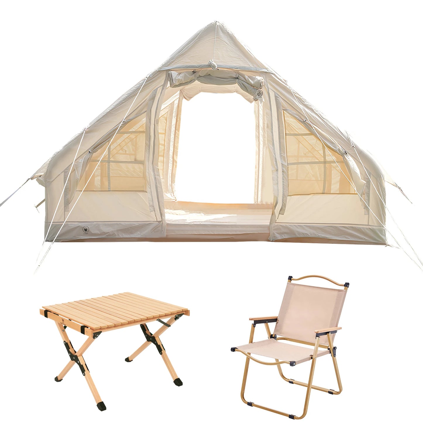 Inflatable Instant Glamping Tent With Hand Pump For Outdoor Use
