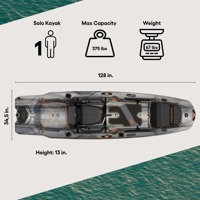 Catch Mode Premium Angler Kayak With Lawn Chair For Fishing