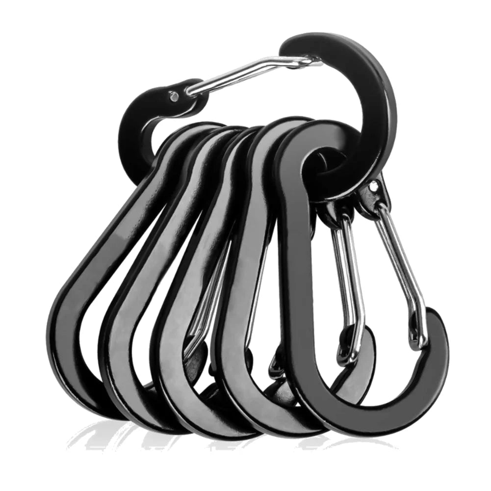 Aluminum Alloy Carabiner Keychain 6Pcs Outdoor Camping Climbing Gear