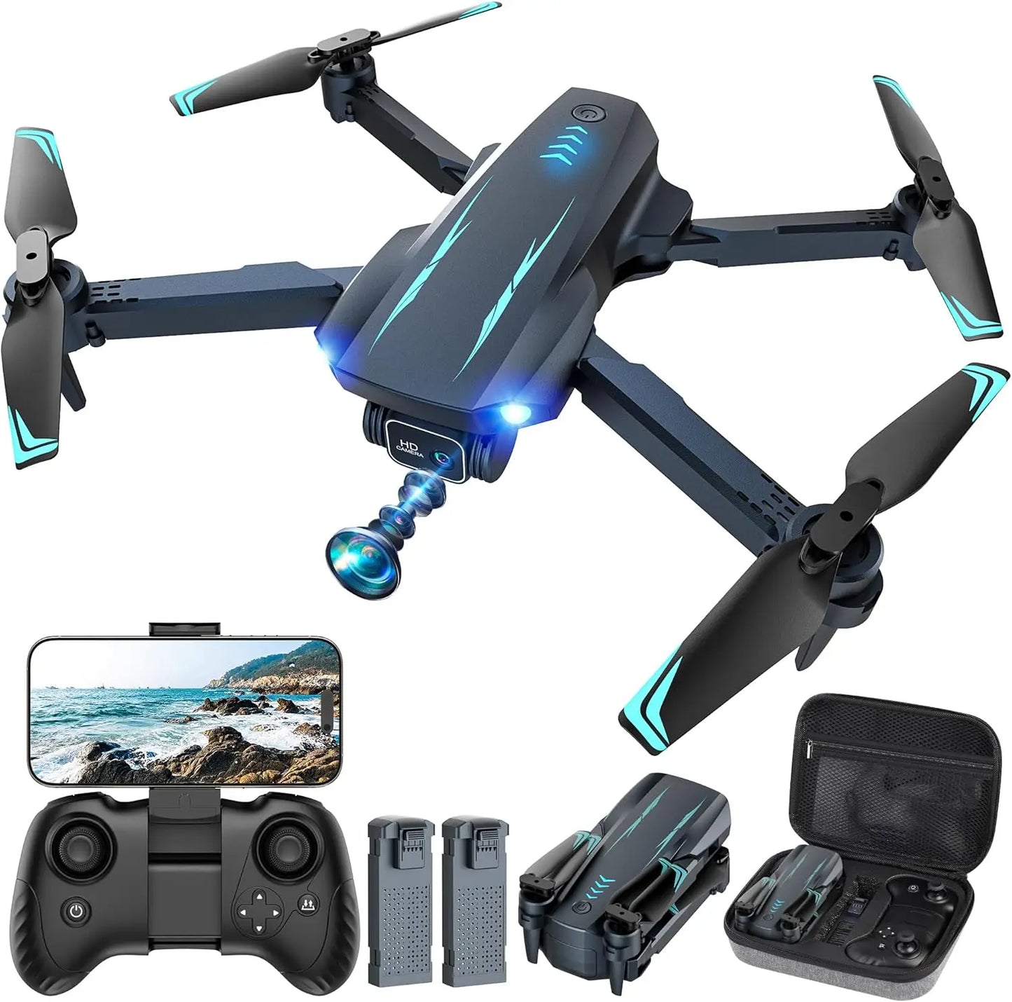 1080P FPV Camera Drone Altitude Hold Gesture Selfie 3D Flip