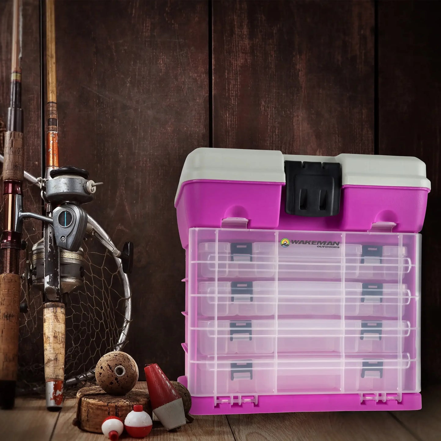 Multi Purpose Five Level Fishing Tackle Box With 19 Compartments