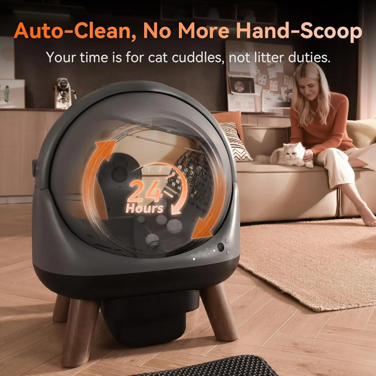 G1 Self Cleaning Automatic Litter Box For Multiple Cats With App Control