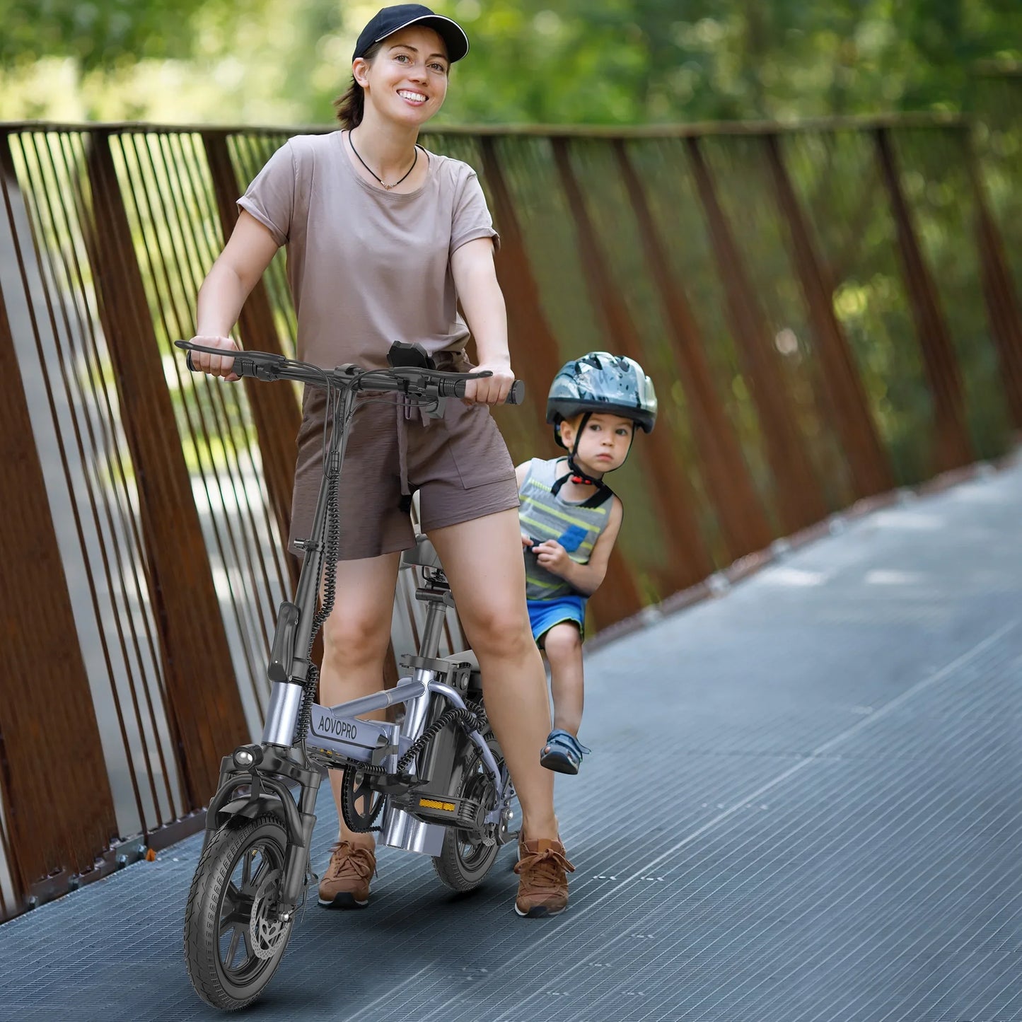 AOVOPRO EB60 Foldable Dual Seat Electric Bike For Adults