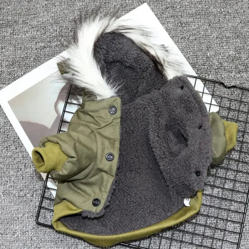 NONECN Winter Dog Coat Jacket Thick Warm Hoodie For Dogs