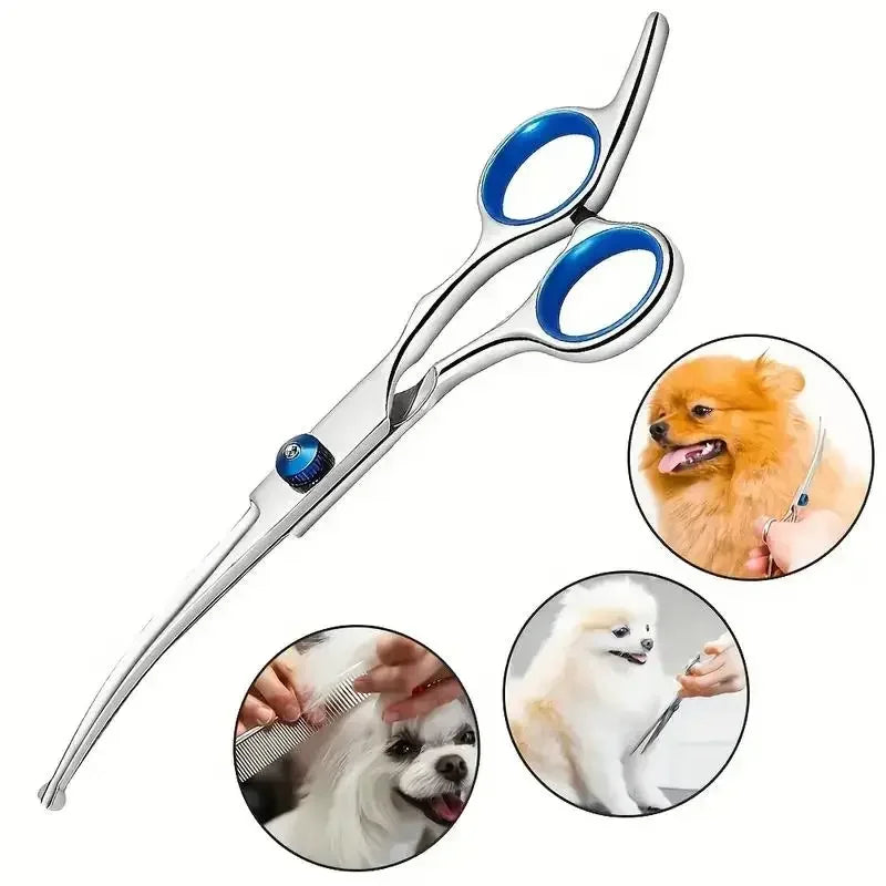 Ambidextrous Pet Safe Scissors Stainless Steel Dog Grooming Shears Round Head