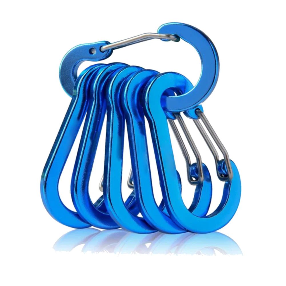 Aluminum Alloy Carabiner Keychain 6Pcs Outdoor Camping Climbing Gear