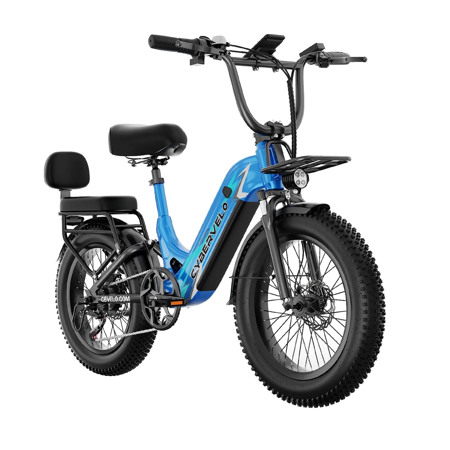 Cybervelo 20" Step-Thru Commuter, 1500W Peak 20ah Battery 80 Miles Long Range E-bike, 7-Speed Shift Adult Electric Bike EK12