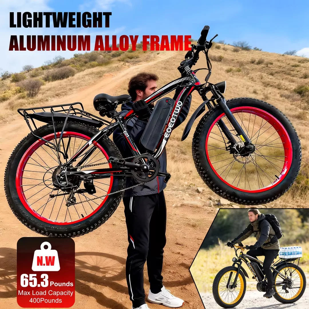 EOEOTWOC 1500W 48V Fat Tire Electric Bike 34MPH Off Road Mountain Adults