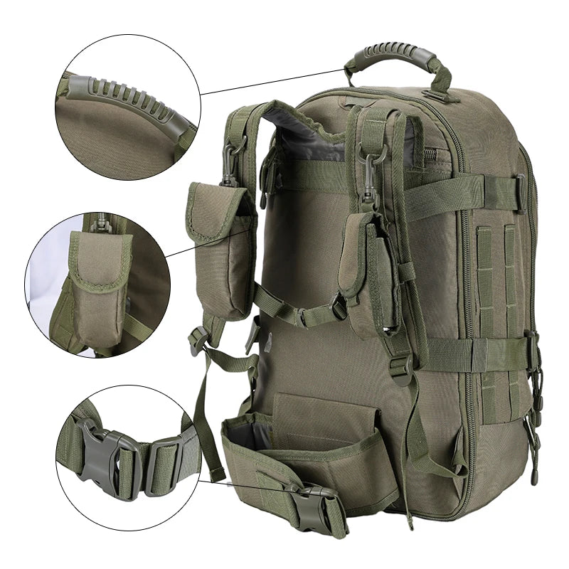 LQARMY Tactical Backpack Molle 3 Day Assault Pack for Men
