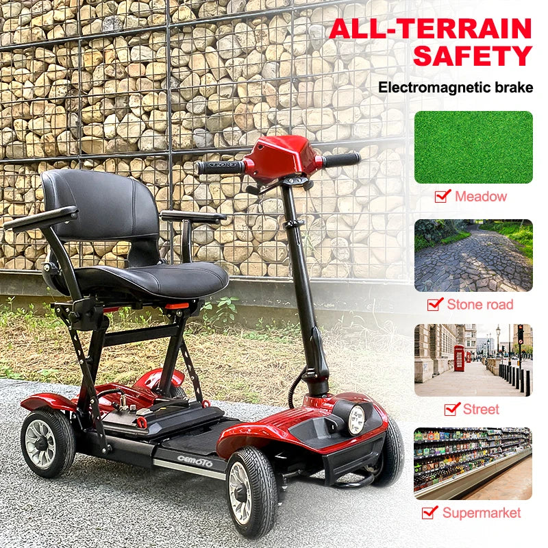 ALWAYBIKE Four Wheel Foldable Lightweight Liion Mobility Scooter For Adults