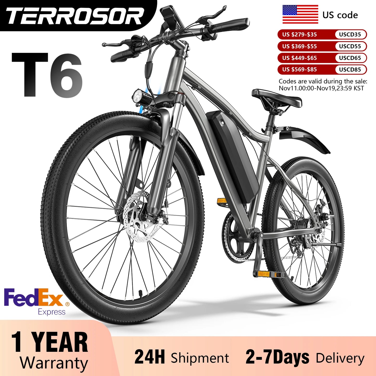 Terrosor Electric Fat Bike 350W Peak Mountain Ebike