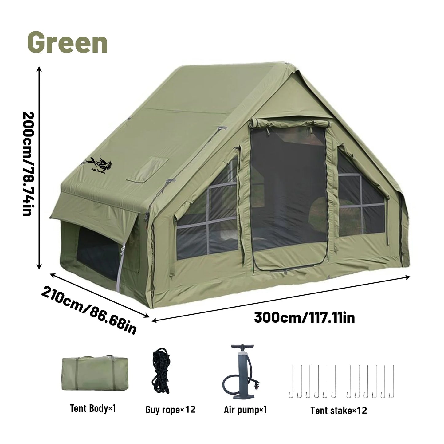 Pakicetus Inflatable Tent With Skylight Quick Setup Four To Six
