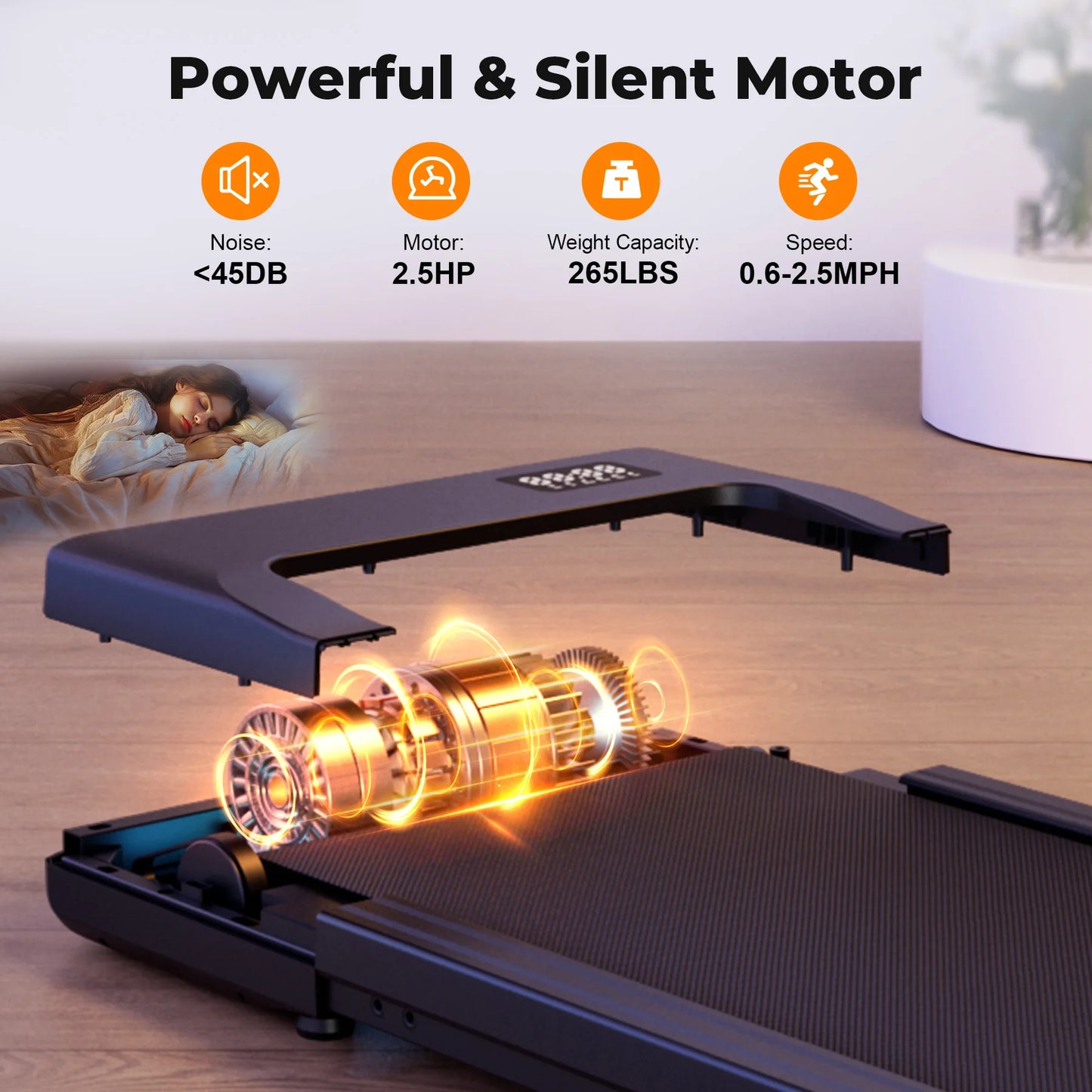 Superun Walking Pad Under Desk Treadmill 2 In 1 Portable
