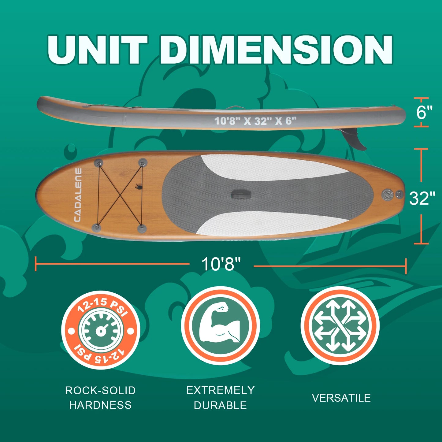 CADALENE Inflatable Stand Up Paddle Board Premium Accessories For Adults