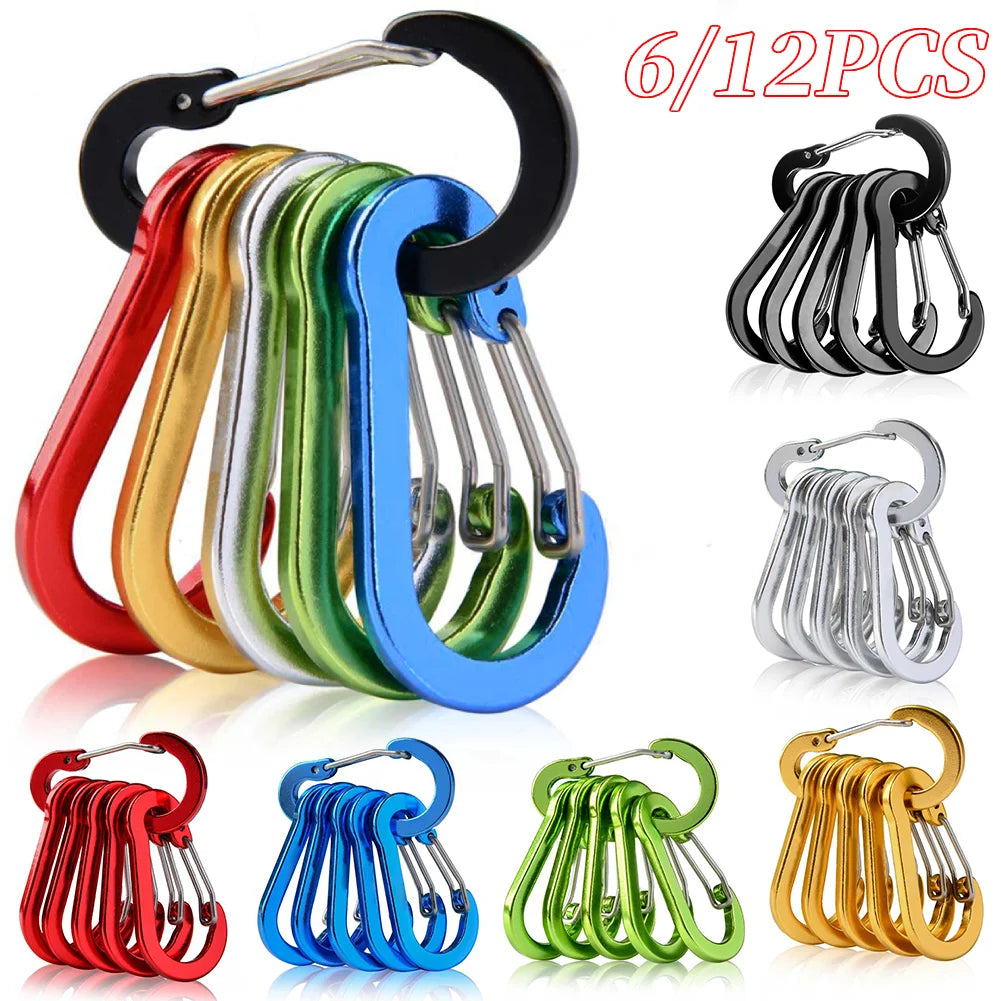 Aluminum Alloy Carabiner Keychain 6Pcs Outdoor Camping Climbing Gear