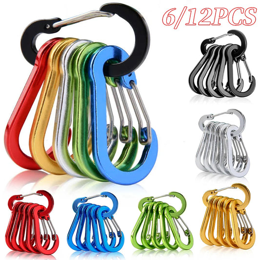 Aluminum Alloy Carabiner Keychain 6Pcs Outdoor Camping Climbing Gear