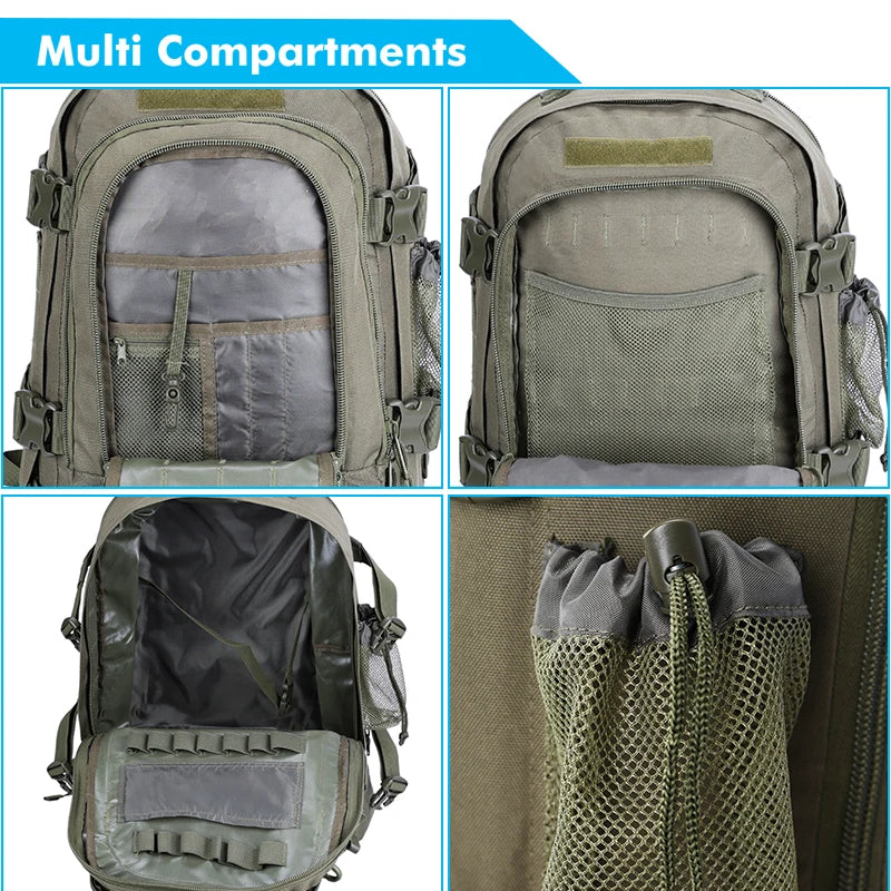 LQARMY Tactical Backpack Molle 3 Day Assault Pack for Men