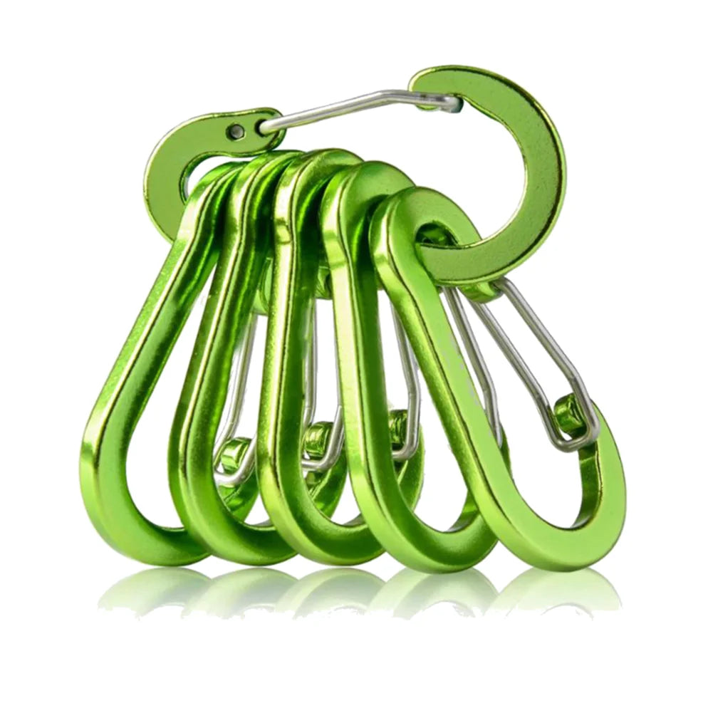 Aluminum Alloy Carabiner Keychain 6Pcs Outdoor Camping Climbing Gear