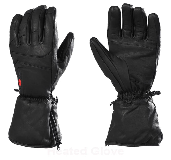 Savior Heat Full Leather Electric Heated Gloves With Battery Pack