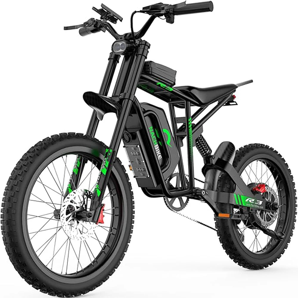 R3 6000W Electric Dirt Bike 60V 25Ah Dual Hydraulic Brakes