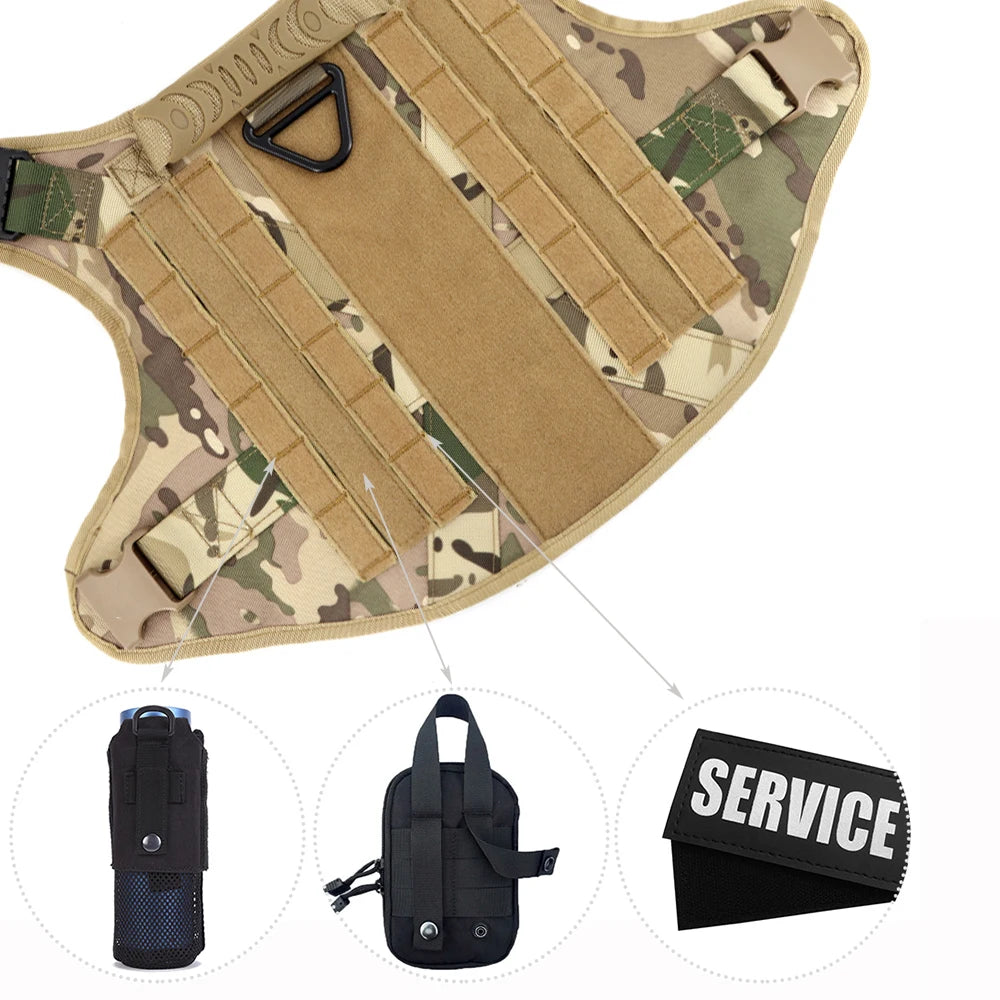 PETRAVELCN Tactical Dog Harness Vest For Dogs No Pull
