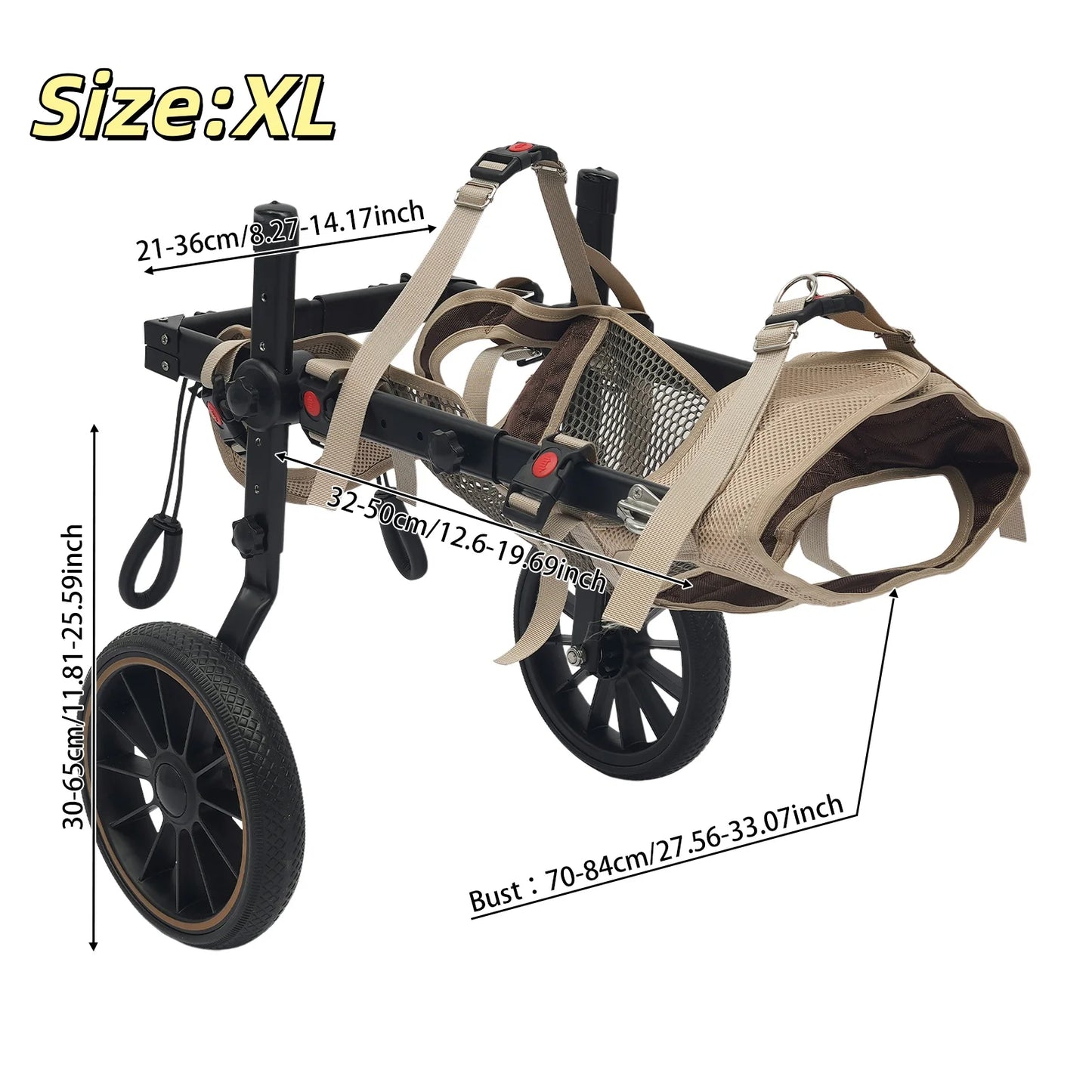 Bymaocar Adjustable Pet Trolley Dog Wheelchair Hind Leg Support