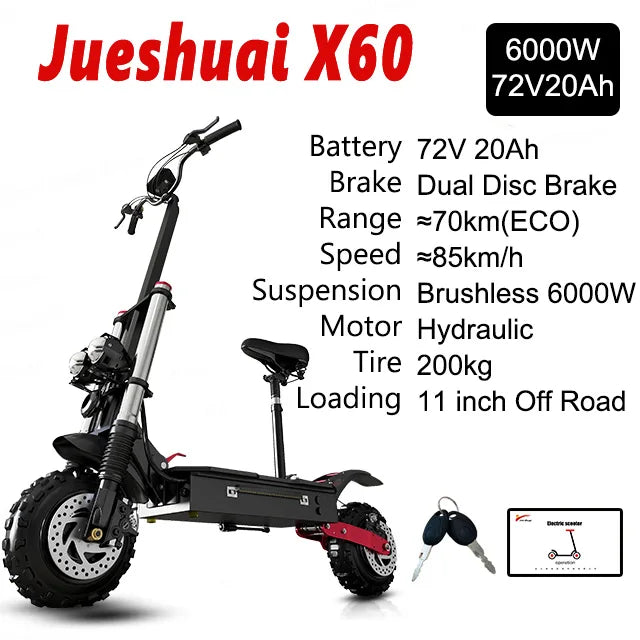 Jueshuai Outdoor Electric Scooter 1000W To 6000W Off Road Foldable