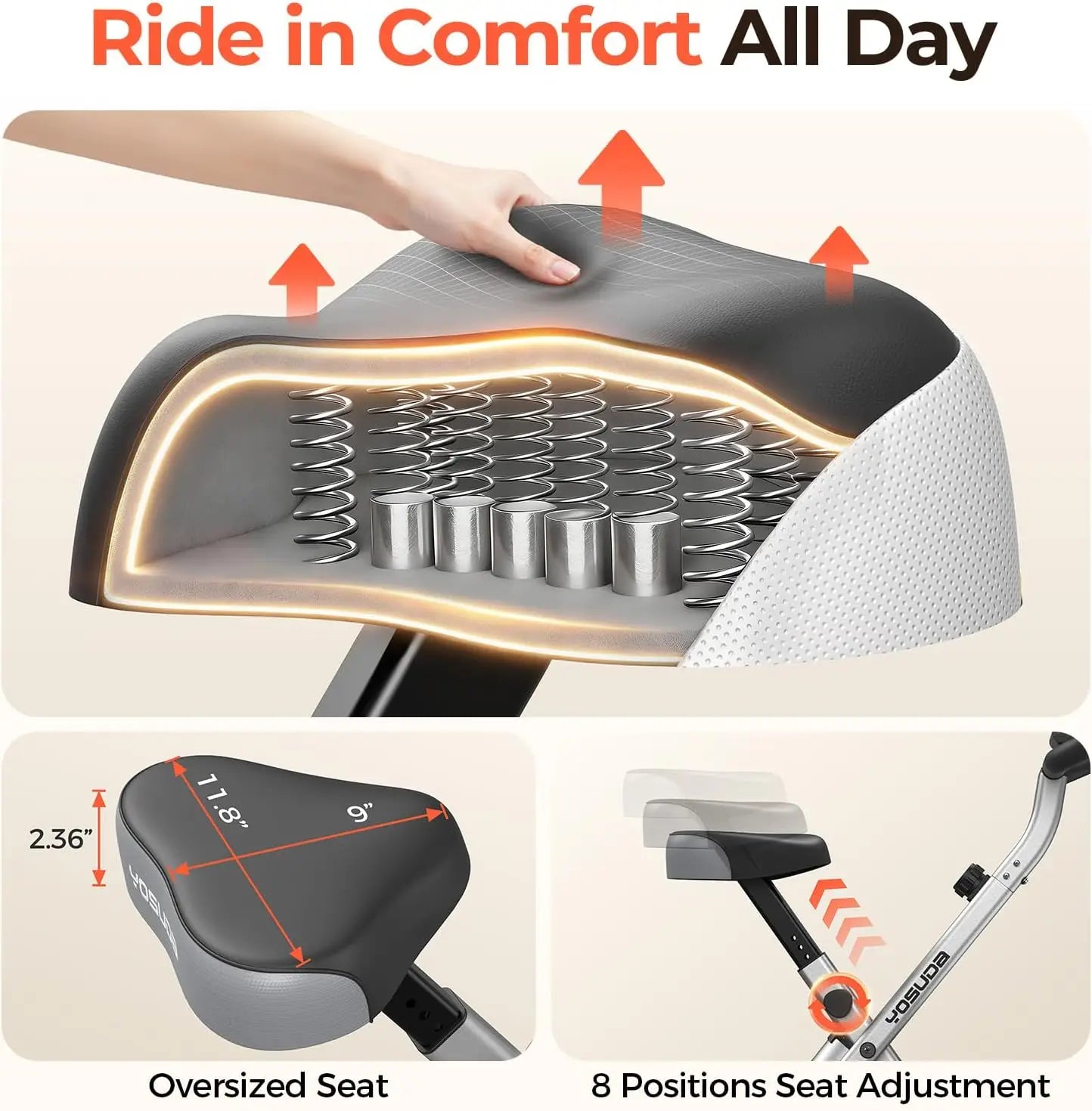 YOSUDA Foldable Exercise Bike for Home Gym Workouts