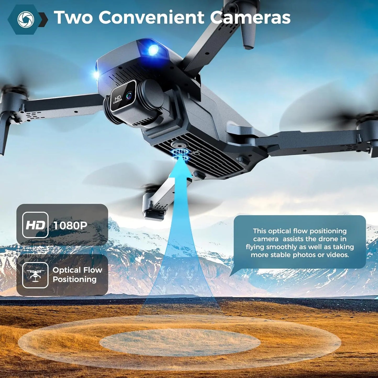 1080P FPV Camera Drone Altitude Hold Gesture Selfie 3D Flip