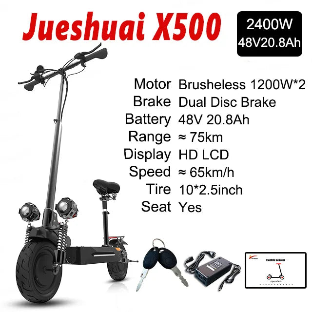 Jueshuai Outdoor Electric Scooter 1000W To 6000W Off Road Foldable
