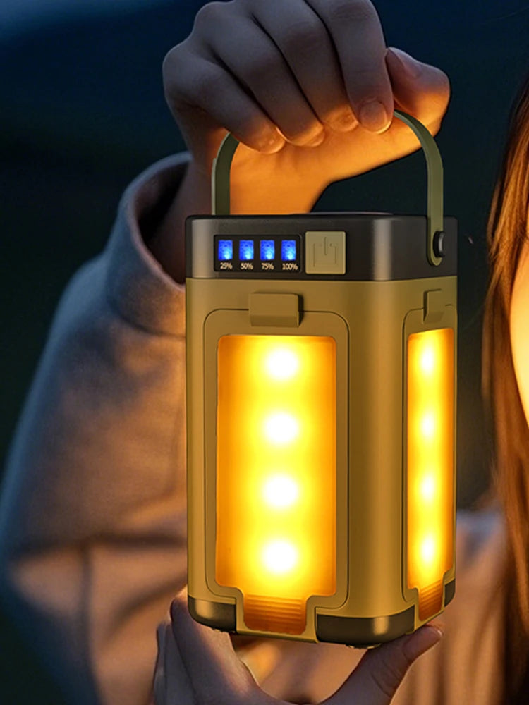 APWIKOGER Rechargeable Lantern Solar Camping Power Bank Portable Flashlight