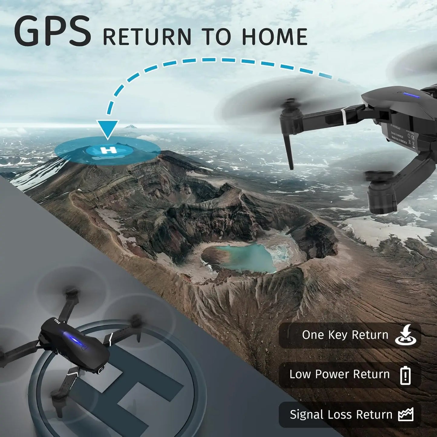 4K GPS Foldable Drone With Auto Return And Follow Me