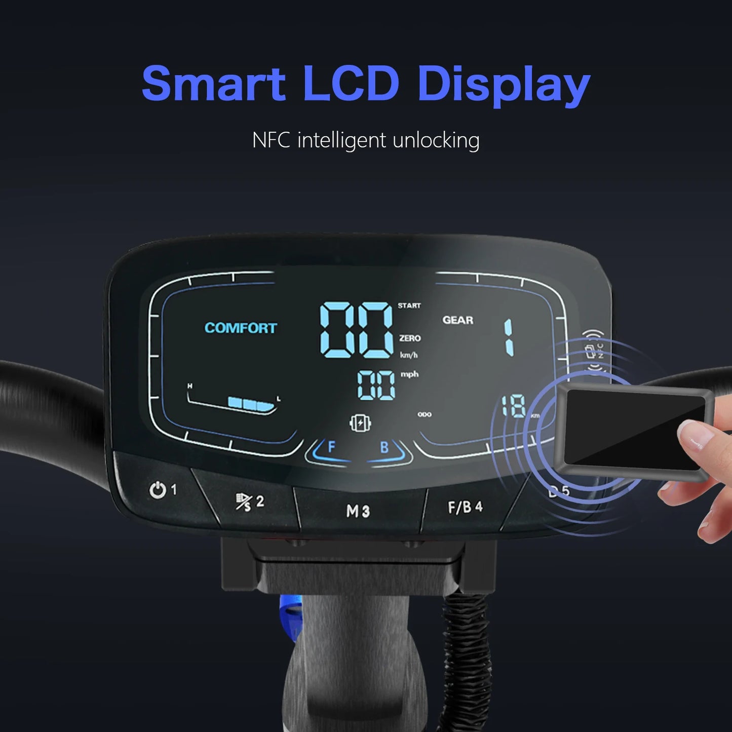 RD2 Adult Electric Offroad Scooter, 50 MPH Max speed 60V 25Ah, 55-Mile Long Range 10.5" Off-Road Tires, folk smart APP control