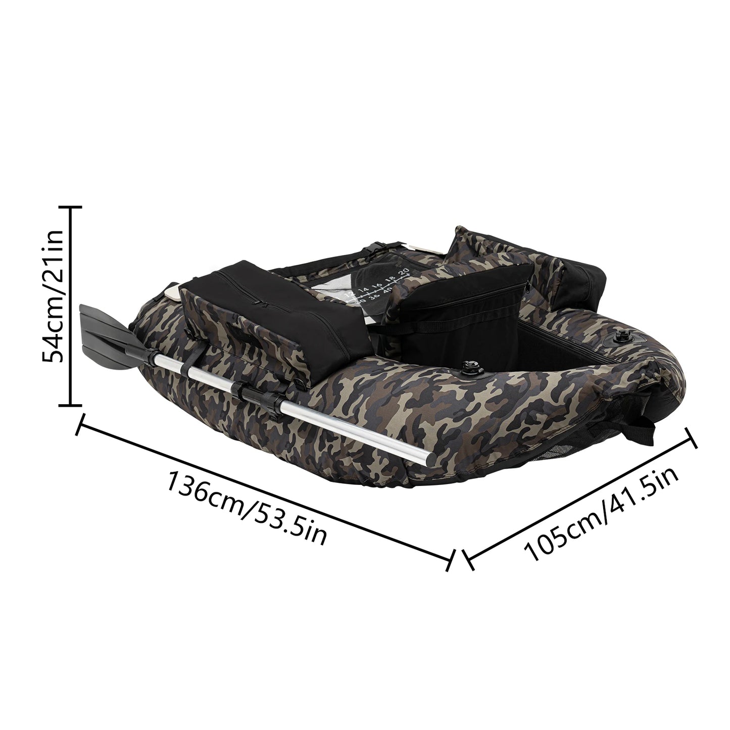 Portable Inflatable Fishing Boat With Adjustable Backrest And Hand Pump