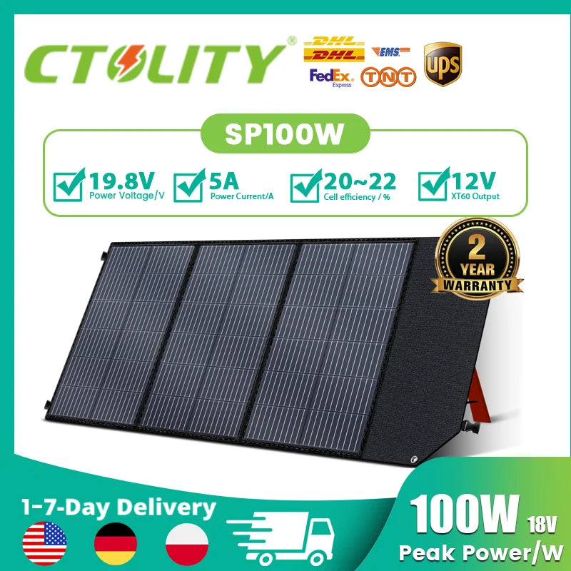 CTOLITY Portable Solar Panel Kit 400W 200W 100W Foldable MPPT