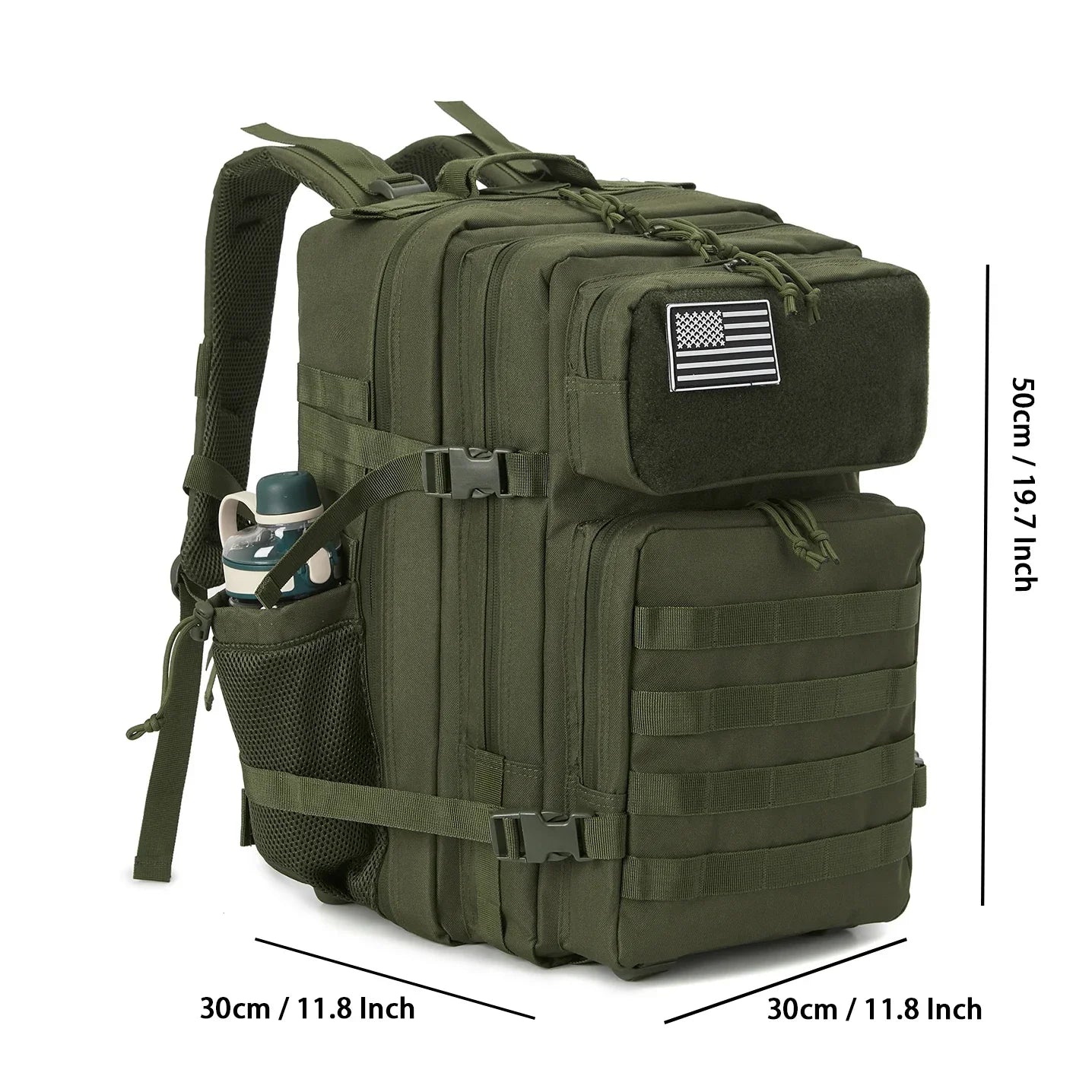 ReFire Gear Tactical Backpack With Bottle Holder For Outdoor Hiking