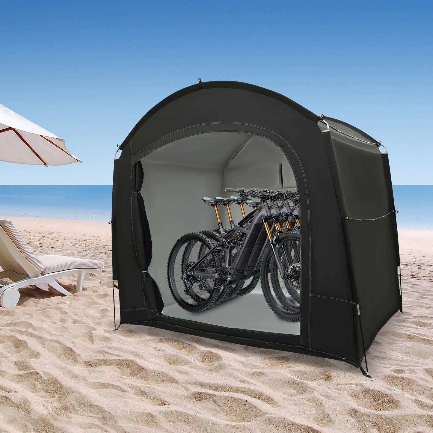 Portable Waterproof Bicycle Shelter Tent For 3 To 4 Bikes