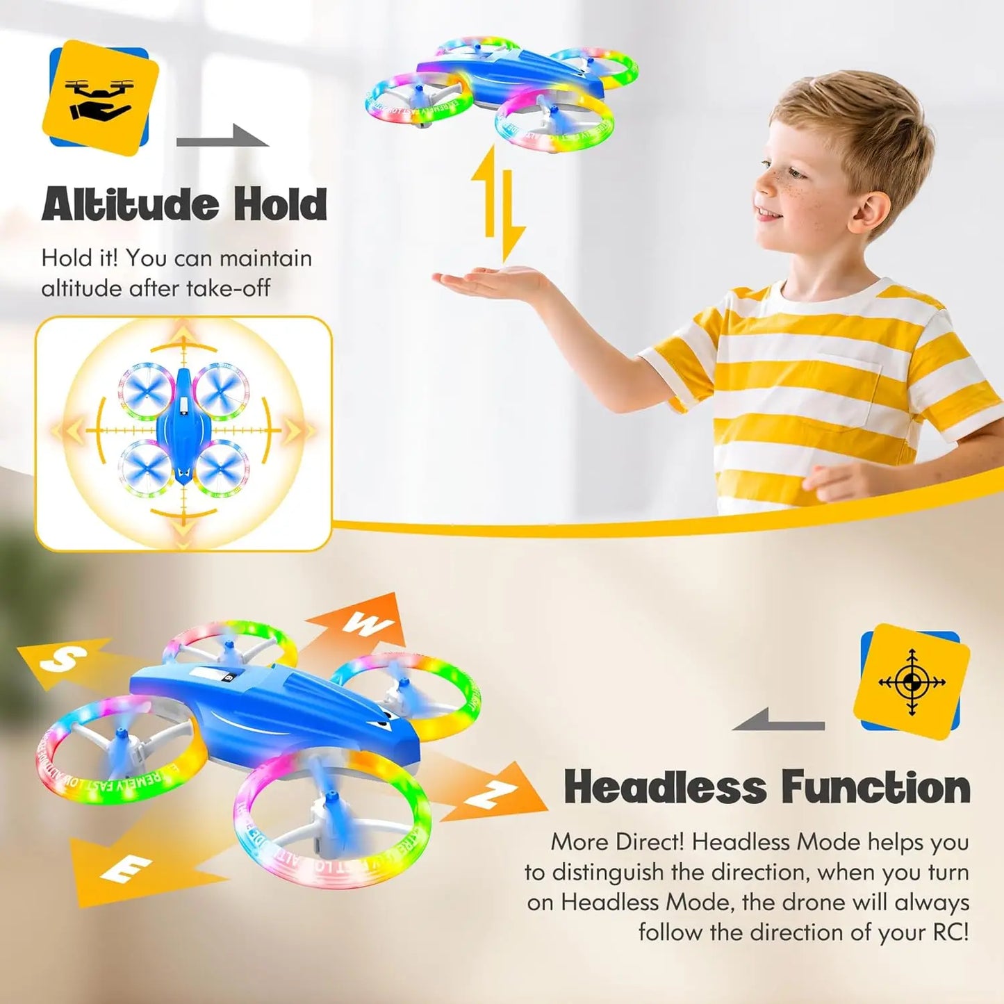 Kids Drone With 3D Flips And Altitude Hold For Beginners