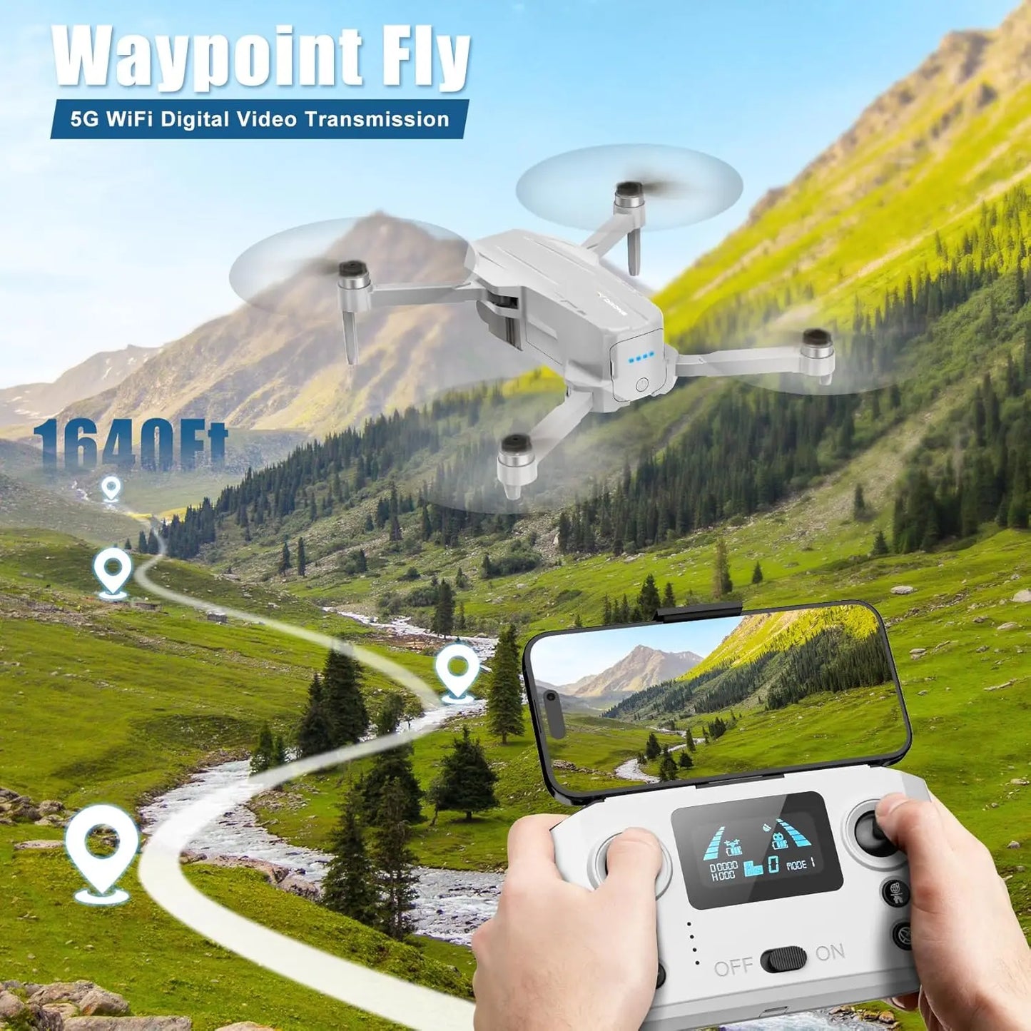 4K Camera Drone With GPS Return Foldable 48 Min Flight