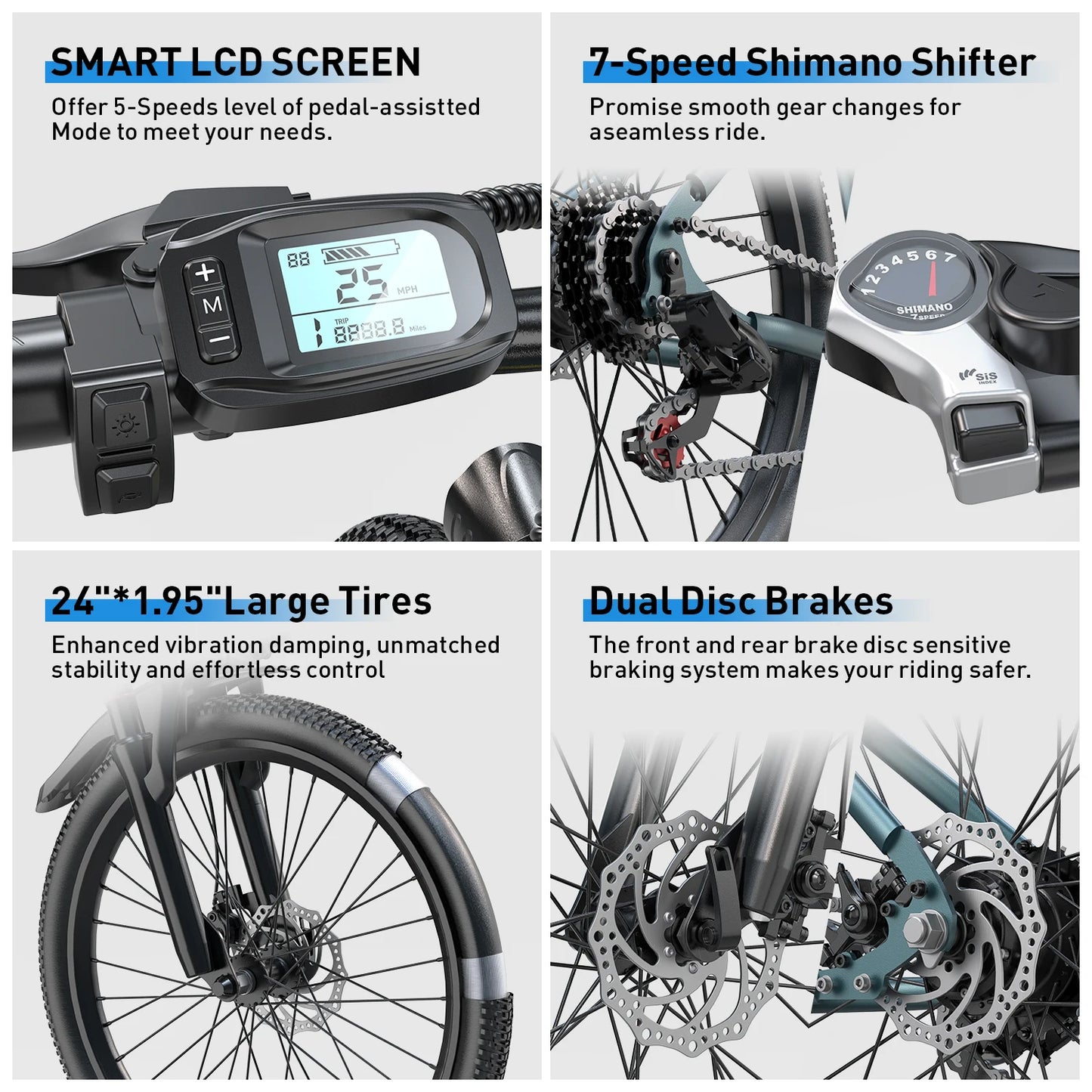 Electric Mountain Bike for Adults 36V 500W 21 Speed Ebike