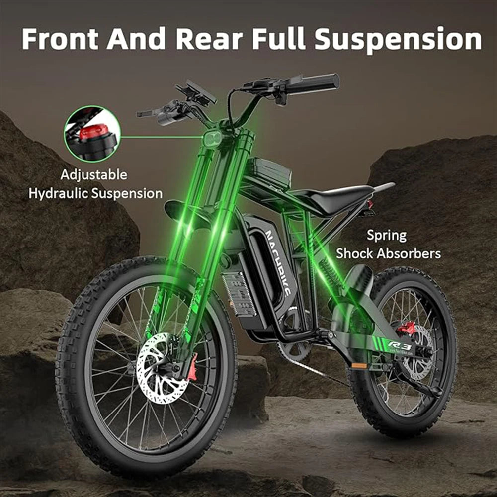 R3 6000W Electric Dirt Bike 60V 25Ah Dual Hydraulic Brakes